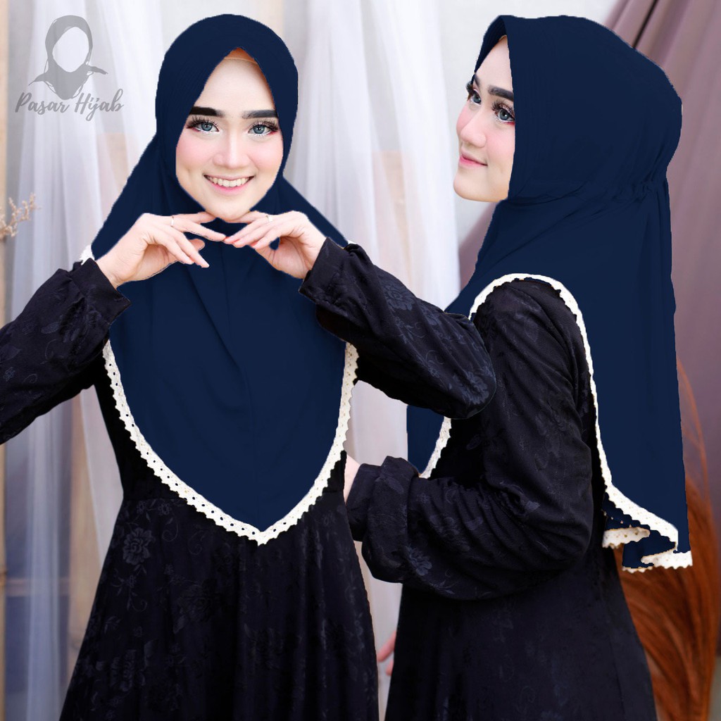 Jilbab Instan Serut Elga Hijab Bergo Jersey Premium Pasar Hija'b