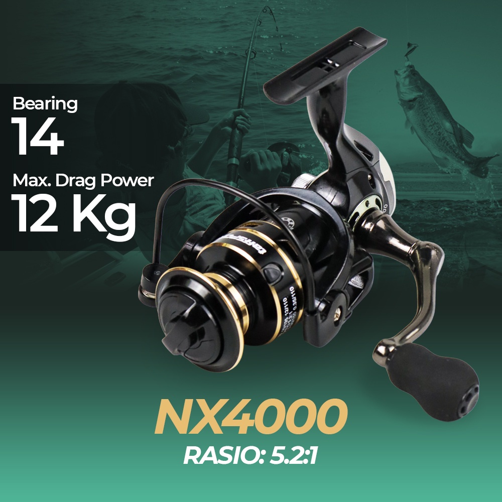 TaffSPORT Gold Sharking Metal Reel Pancing Spinning 5.2:1 - NX4000