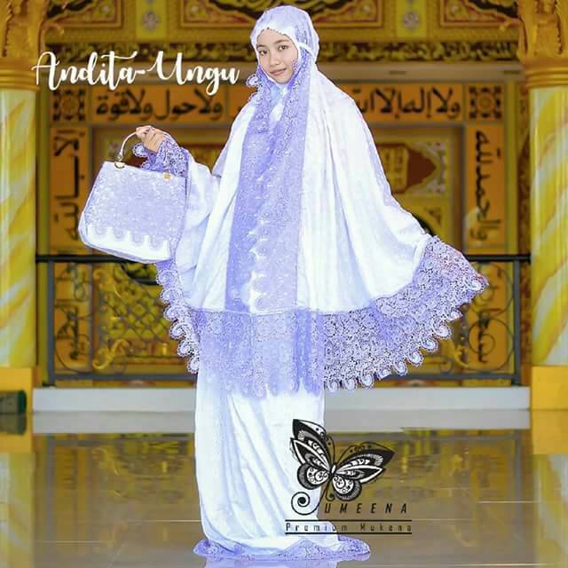 Mukena Dewasa putih Sutra Premium Renda Mewah