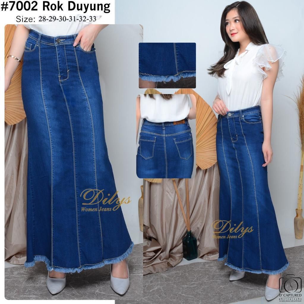 GLOW - ROK JEANS WANITA / ROK PANJANG JEANS WANITA / ROK WANITA / NEW ARRIVAL-1