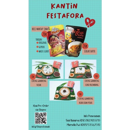 

Kantin Festafora - BOCI SEBLAK CIRENG