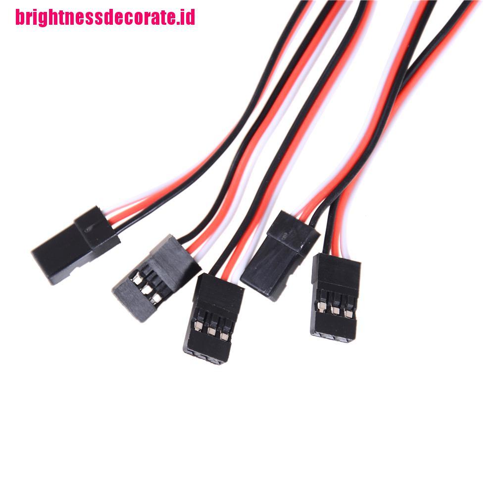 Brightid 5pcs Kabel Extension Servo Jr Male 150mm Untuk Mobil / Helikopter Rc