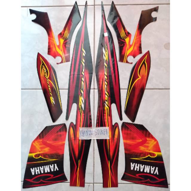 Striping stiker Lisebody Polet standar jupiter z burhan hitam ful 2008 2009 08 09 Merk AJS termurah
