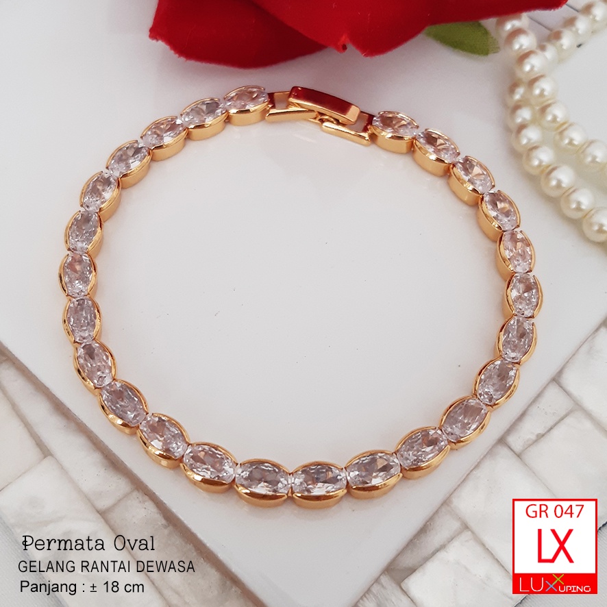 GR 047 Gelang Jurai Wanita Perhiasan Set Lapis Emas Murah Gelang Rantai Medan Gelang Sisik Naga Luxx Xuping Surabaya