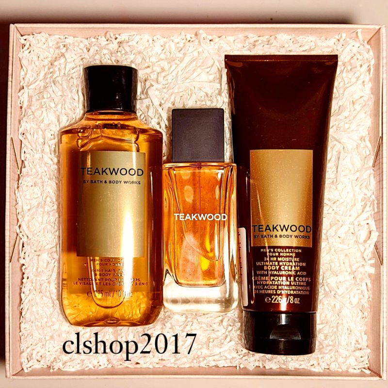 BBW MEN TEAKWOOD GIFT SET PAKET BATH &amp; BODY WORKS