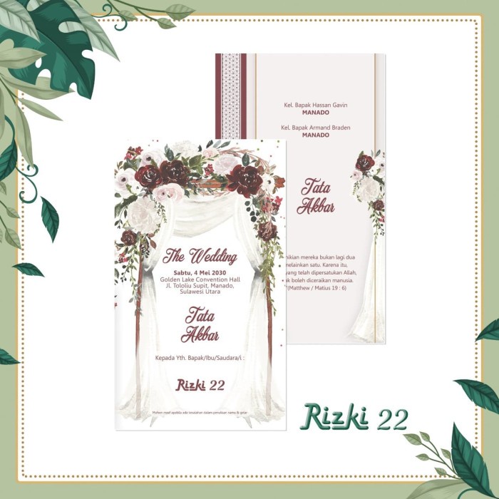Cetak undangan Pernikahan Type Rizki 22