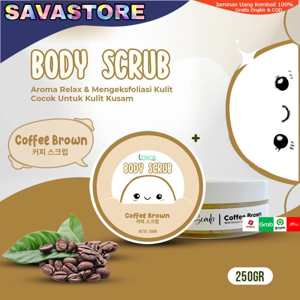 TOSCA BODY SCRUB - LULUR BADAN - ATASI KULIT KERING PELEMBAB KULIT