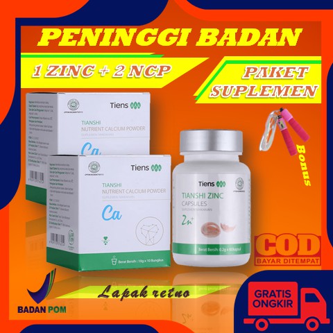 

Paket Peninggi Badan Tiens Original Susu NHCP dan Zinc Kapsul
