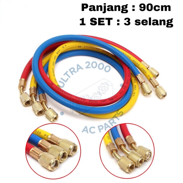 Selang Manifold R22 1SET / Selang Manifold Ac Kulkas /  Alat Servis Sparepart Kulkas Komplit