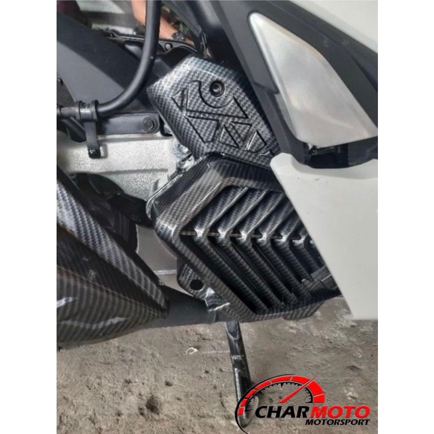 Cover Tutup Radiator Honda Vario 160 PCX 160 New Carbon Karbon Nemo PNP - Charmoto