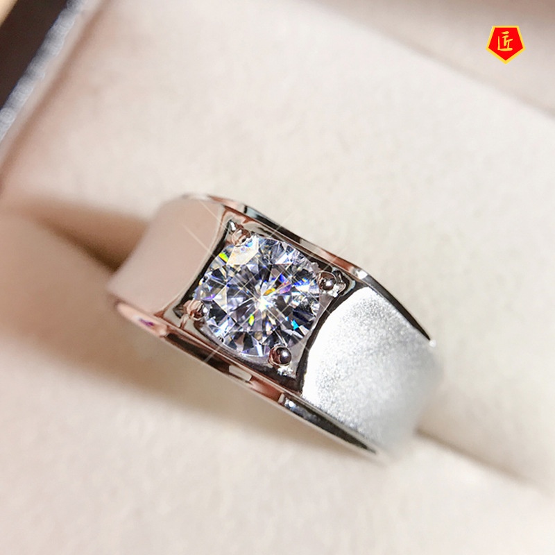 [Ready Stock]Men's Personality Fashion Moissanite Ring