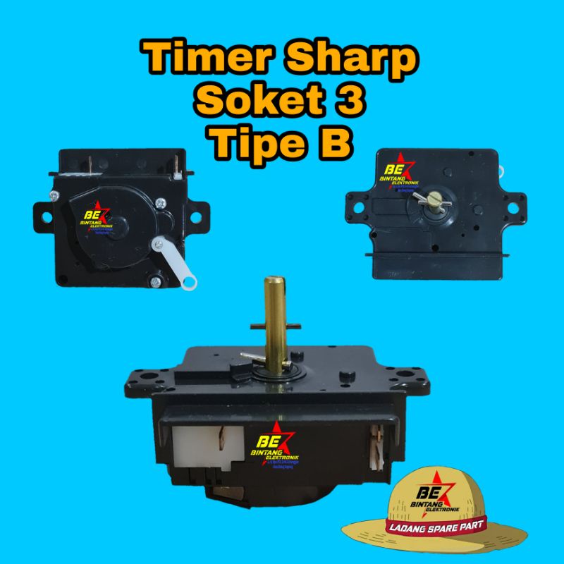 WASH TIMER SHARP PIN 3 TIPE B TIMER WASH MESIN CUCI SHARP 3 SKUN TIMER 3 SOKET