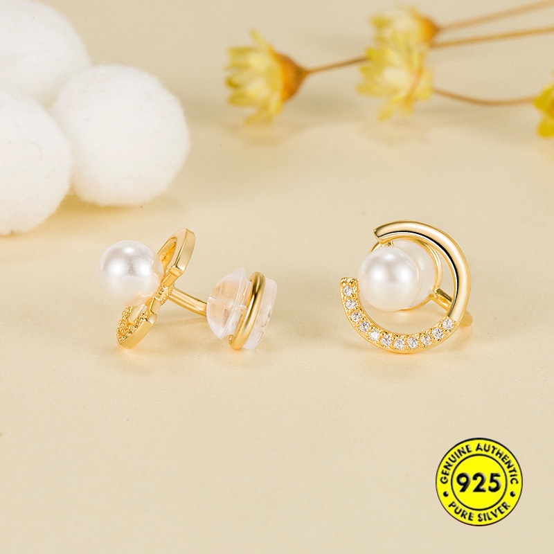 Anting Klip Tanpa Tindik Bahan Silikon Aksen Mutiara Untuk Wanita