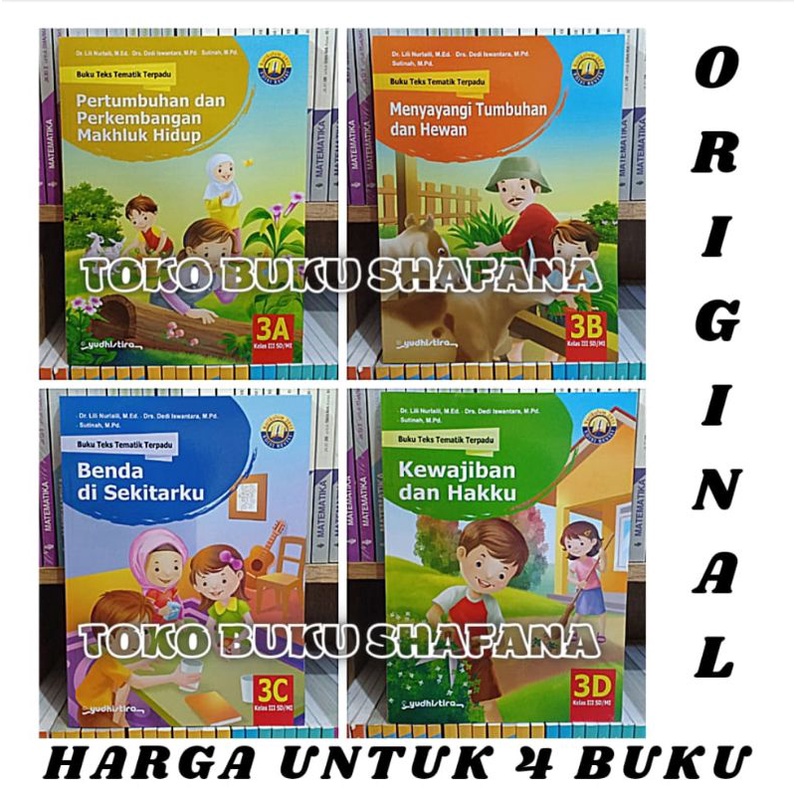 Paket 4 Buku Tematik Terpadu Yudhistira 3A 3B 3C 3D K13 Edisi Revisi Kelas 3 SD ORI