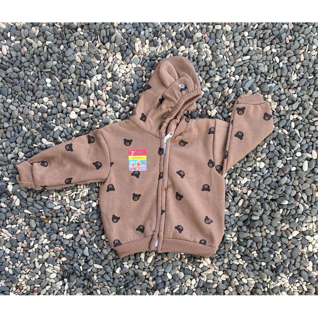 sweater bayi lucu murah ATASAN motif kepala beruang3-18 bulan