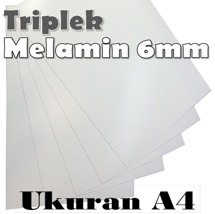 Triplek Melamin 6mm Ukuran A4 210x297x6 mm Triplek Putih Doff