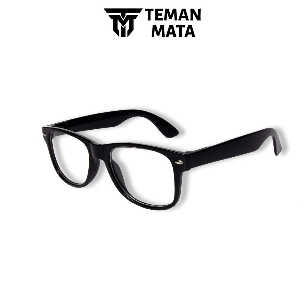 Kaca Mata Anak New Trend Fashion Anak Kotak Gaya Anti Uv400-Bening Frame Hitam