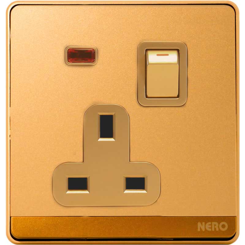 NERO Decora Q71311VD-GOLD Stop Kontak AC (CP)