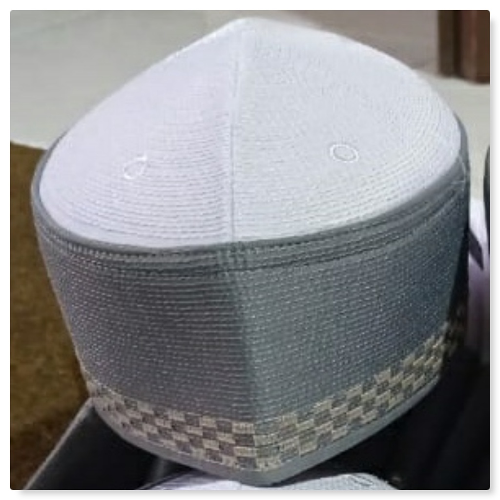 Peci Pria dewasa Silver motif Papan catur/Songkok haji terbaru/realpict/bisa COD