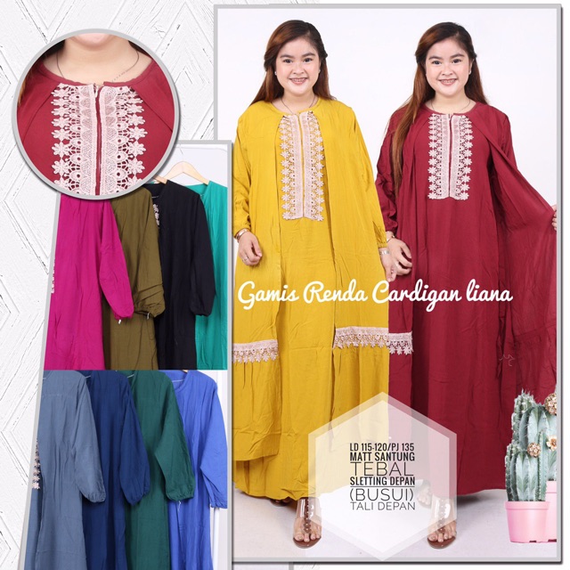 Gamis arabian renda cardigan model baru kekinian