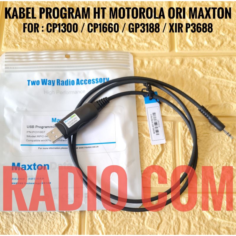 KABEL PROGRAM HT MOTOROLA CP1300 CP1660 GP3188 XIR P3688 ORI MAXTON / KABEL DATA HT MOTOROLA CP 1660 CP 1300 GP 3188 XIR P3688 ORI