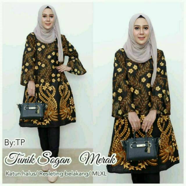 Tunik Batik Sogan Merak