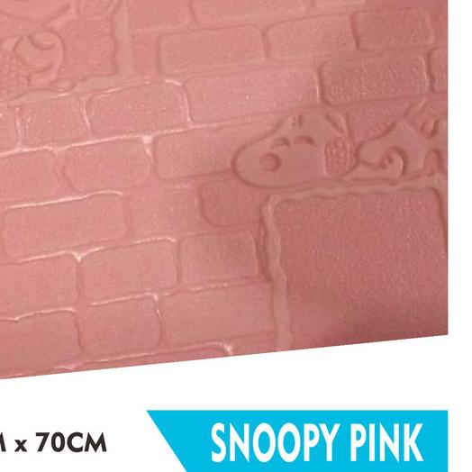 Wallpaper 3D Foam SNOOPY Stiker Murah Bata Empuk Snopy Kartun Anak - SNOPY PINK ♙