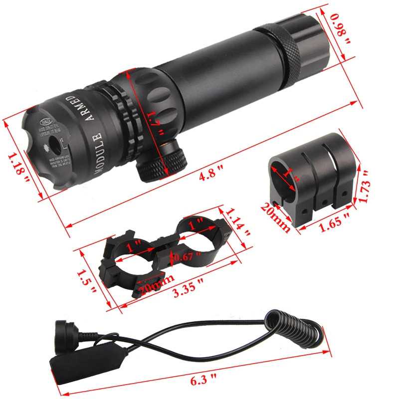 Paket Lengkap Tactical Red Dot Laser Gun Scope Mount Airsoft Rifle + Baterai + Charger Jangkauan Laser Sangat Jauh Bisa Digunakan Terang dan Gelap 1KM masih Jelas