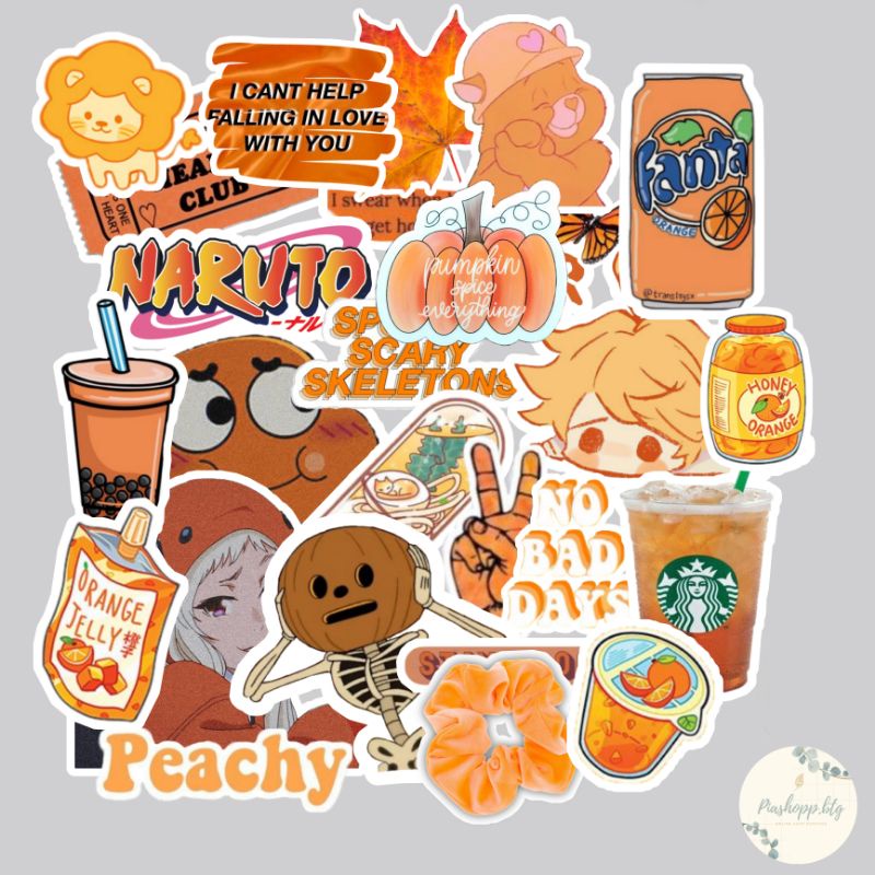

22 PCS STICKER AESTHETIC ORANGE
