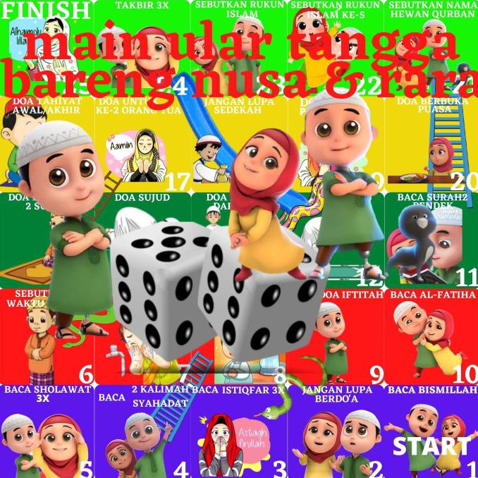 Mantap Mainan Edukasi Anak Ular Tangga Jumbo Anak Muslim Ukuran 2X2 Meter - 1,5X1,5 Meter Gilaa