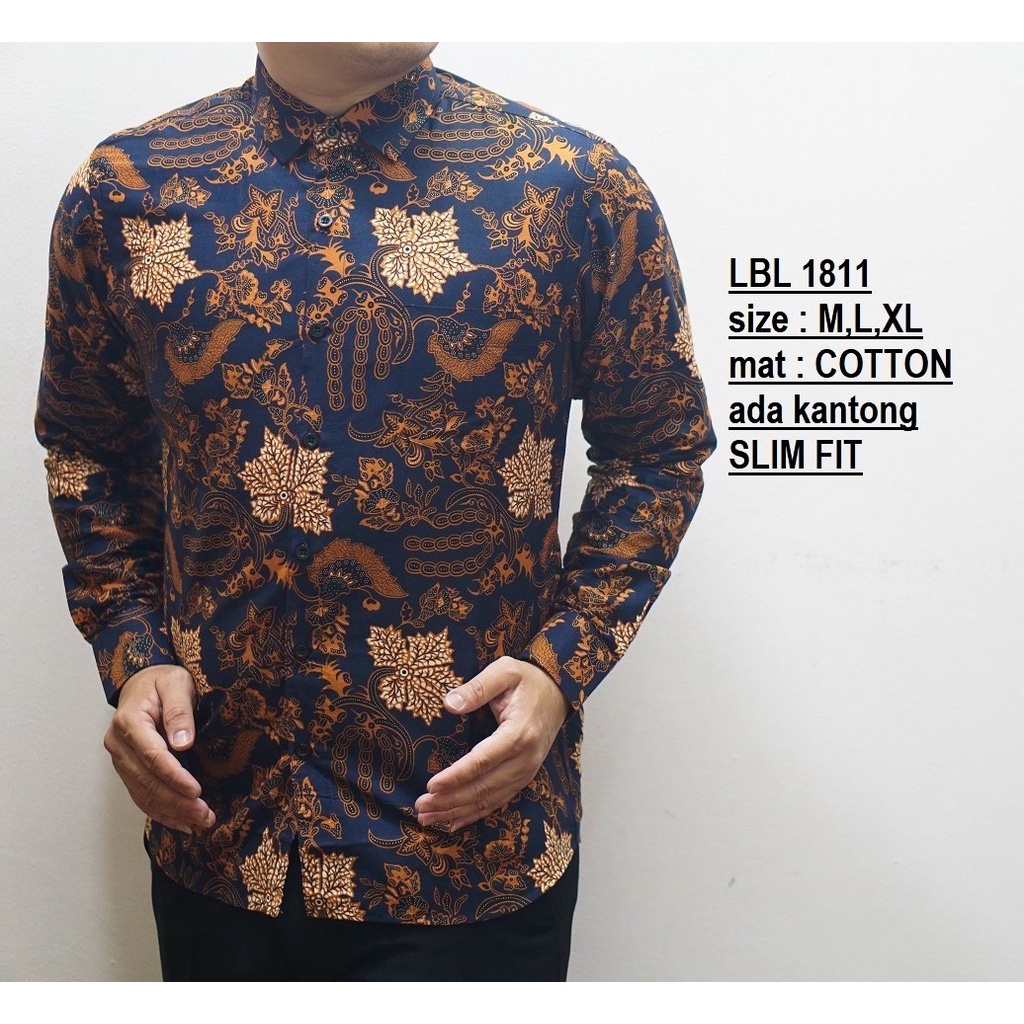 KEMEJA BATIK PRIA SLIM FIT BAJU BATIK PRIA SLIM FIT PREMIUM LBL1811