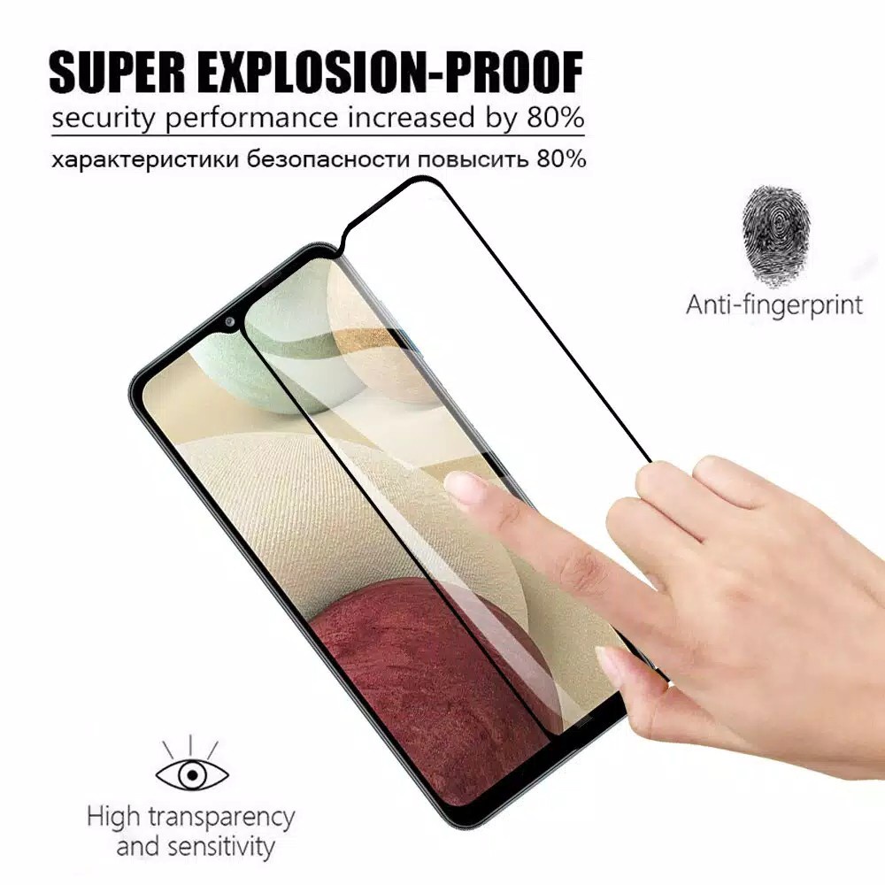 3IN1 TEMPERED GLASS SAMSUNG A12 TG LAYAR ANTIGORES KACA FULL COVER