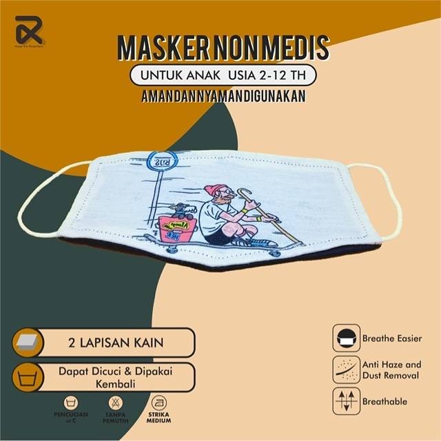 Masker Motif Kartun Anak