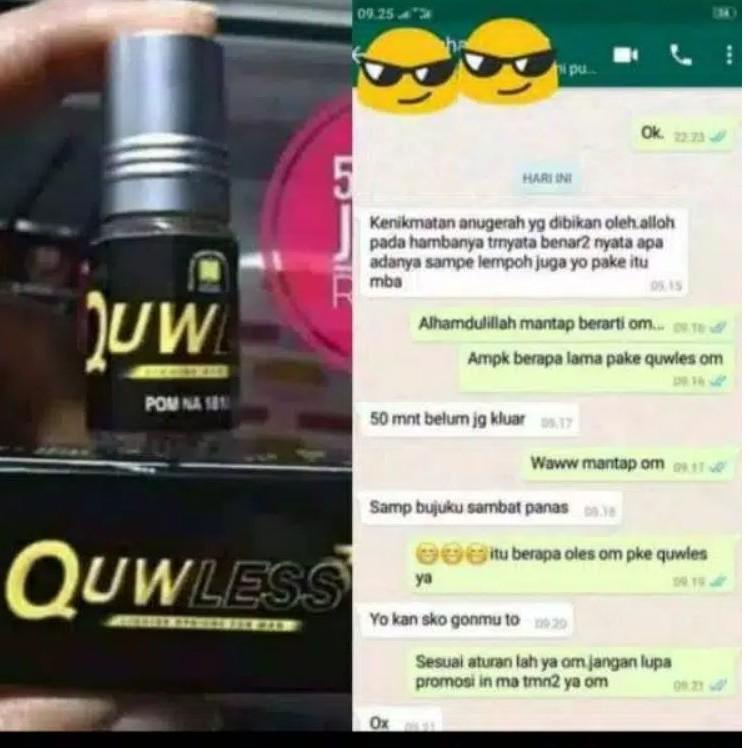 の QUWLESS + NASA ORIGINAL + QUWLESS NASA + QUWLESS MINYAK URUT PRIA TAHAN LAMA ね