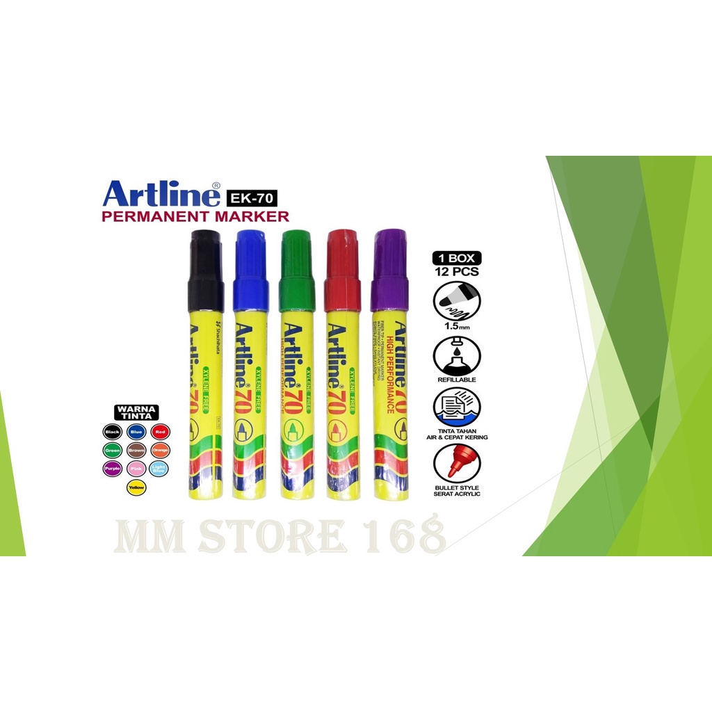 

Spidol Permanent Marker Type Artline 70 Merk Artline