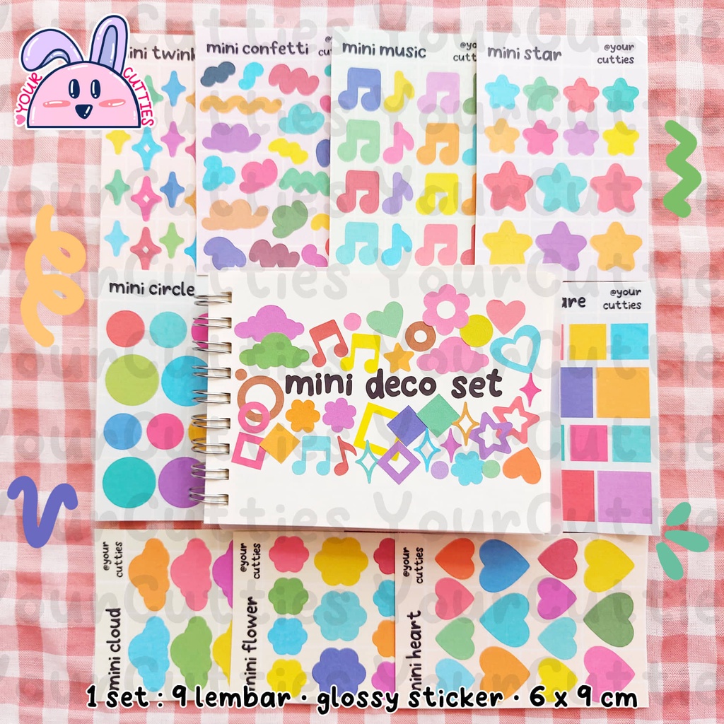 

[SHEET] MINI DECO SET STICKER POLCOS SPARKLE CONFETTI SHAPE