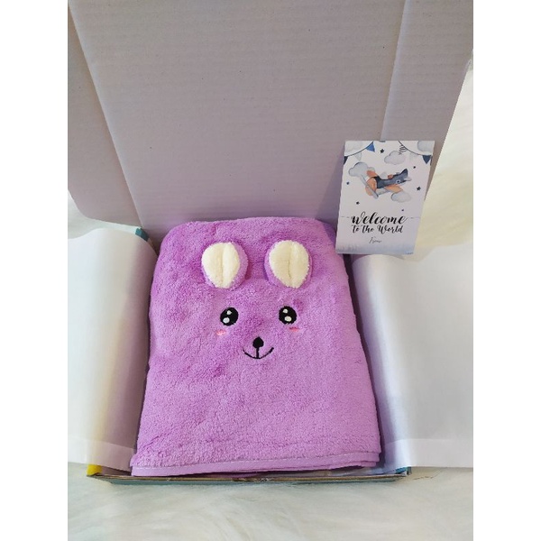 Kado bayi|hampers bayi|parcel bayi|baby gift set|kado lahiran bayi|Handuk bayi-bear ungu