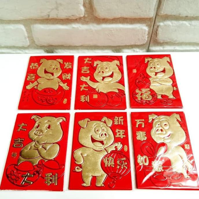 

14.84Ftgrdujh- 6611 Angpao Pendek Tahun Baru Imlek Babi 2019 Ampao Murah Grosir Lusin -Toko-Boneka.