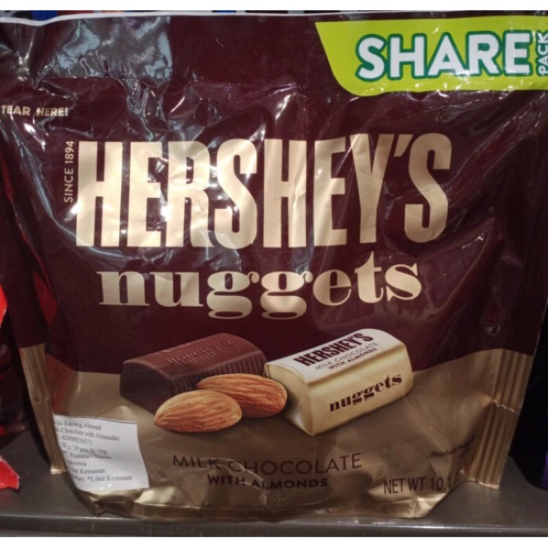 

hershey’s nuggets milk chocolate with almond 10.56 oz