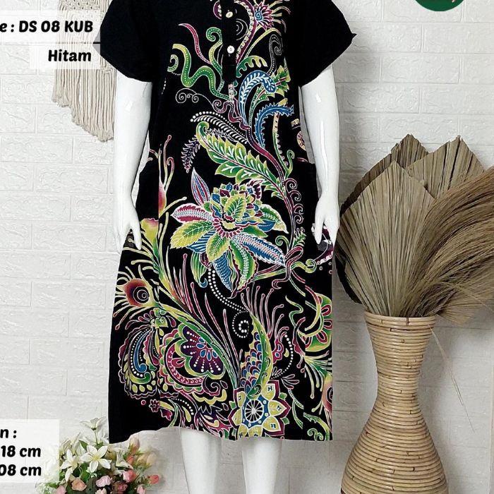Terbaik! DASTER BATIK KENCANA UNGU KENCANA UNGU DASTER KENCANA UNGU LEBEL BIRU BATIK KANCING BUNSUI 