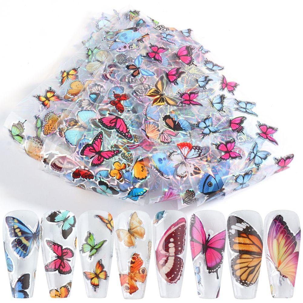 10pcs Stiker Kuku Motif Kupu-Kupu Untuk Manicure Butterfly