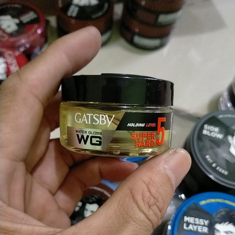 minyak rambut gatsby WG JEL 30gr, per pcs.