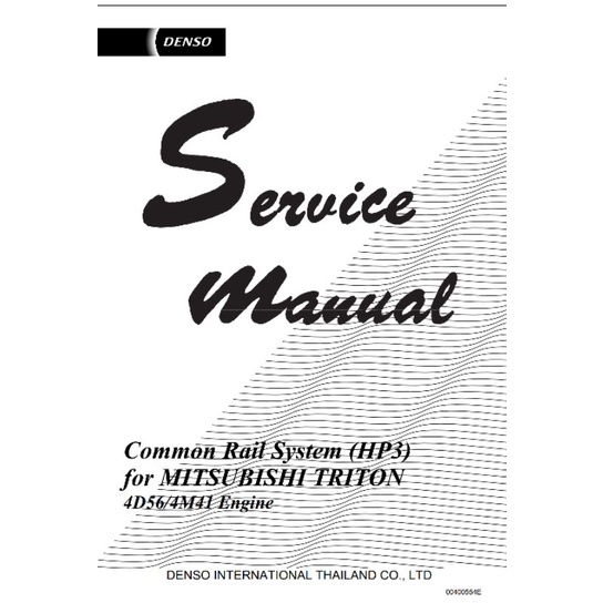 

shop manual mitsubishi triton common rail system
