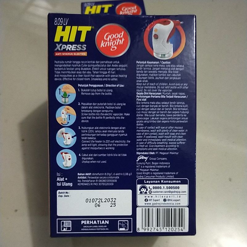 HIT EXPERT ELEKTRIK 1ALAT +1REFFIL anti nyamuk 8.09LV