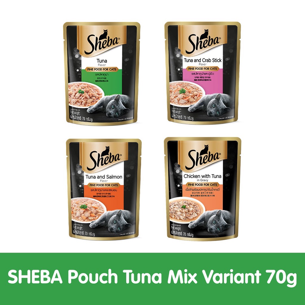 Sheba Pouch Makanan Kucing Basah Multivariant 70 gr - Isi 4