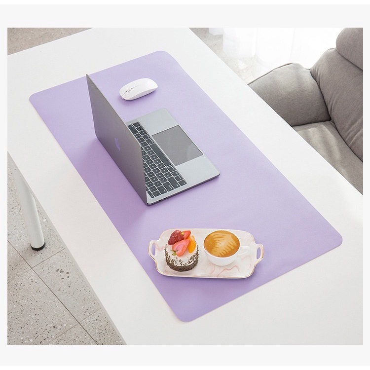 Duo-Tone Desk Pad XL Bahan PU Leather Kulit Premium / Classic Mouse Pad Besar / Desk Mat / Alas Meja Kerja Anti Slip Warna Ganda Anti Slip Tahan Air Waterproof