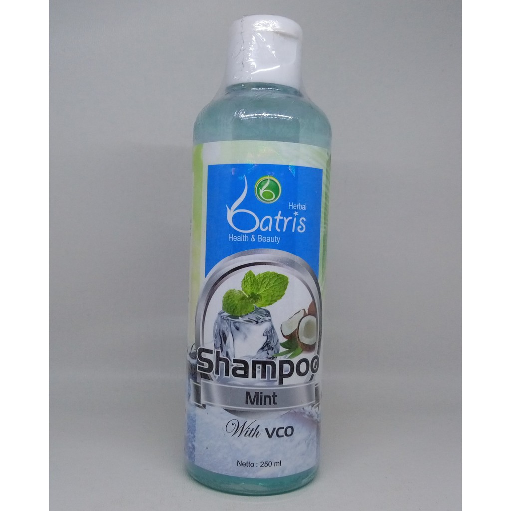 Shampoo Mint Batrisyia Herbal 250 ml, Shampo Batris untuk Rambut Berketombe dan Berminyak