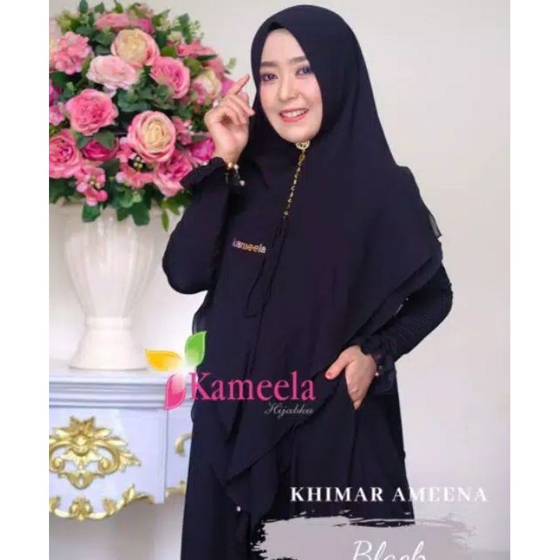 khimar Ameena black s by kameela hijabku