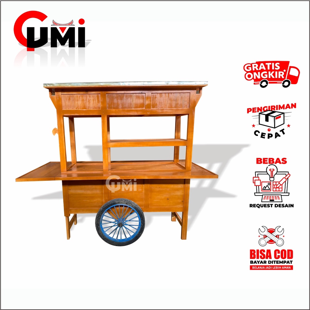 Gerobak Angkringan Rak Tengah Kualitas Terbaik - Gerobak angkringan klaten rak tengah / Rombong Angk