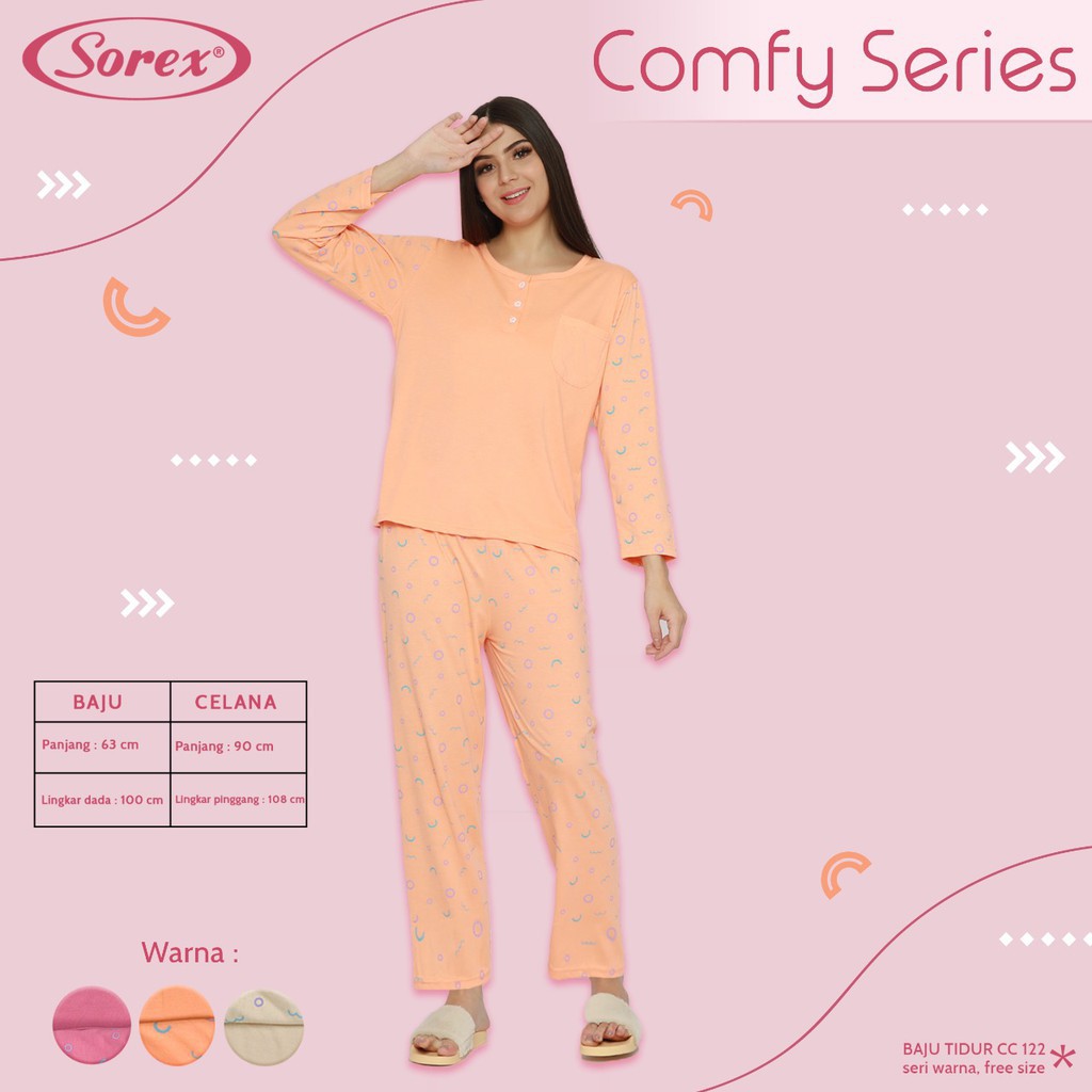 Terbaru &amp; Ternyaman Sorex Baju Tidur 1 Set Piyama Tidur Chill Series Rayon Premium Piyama Freesize